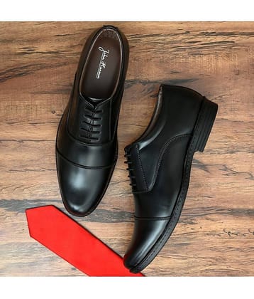 John Karsun Black Men's Oxford Formal Shoes