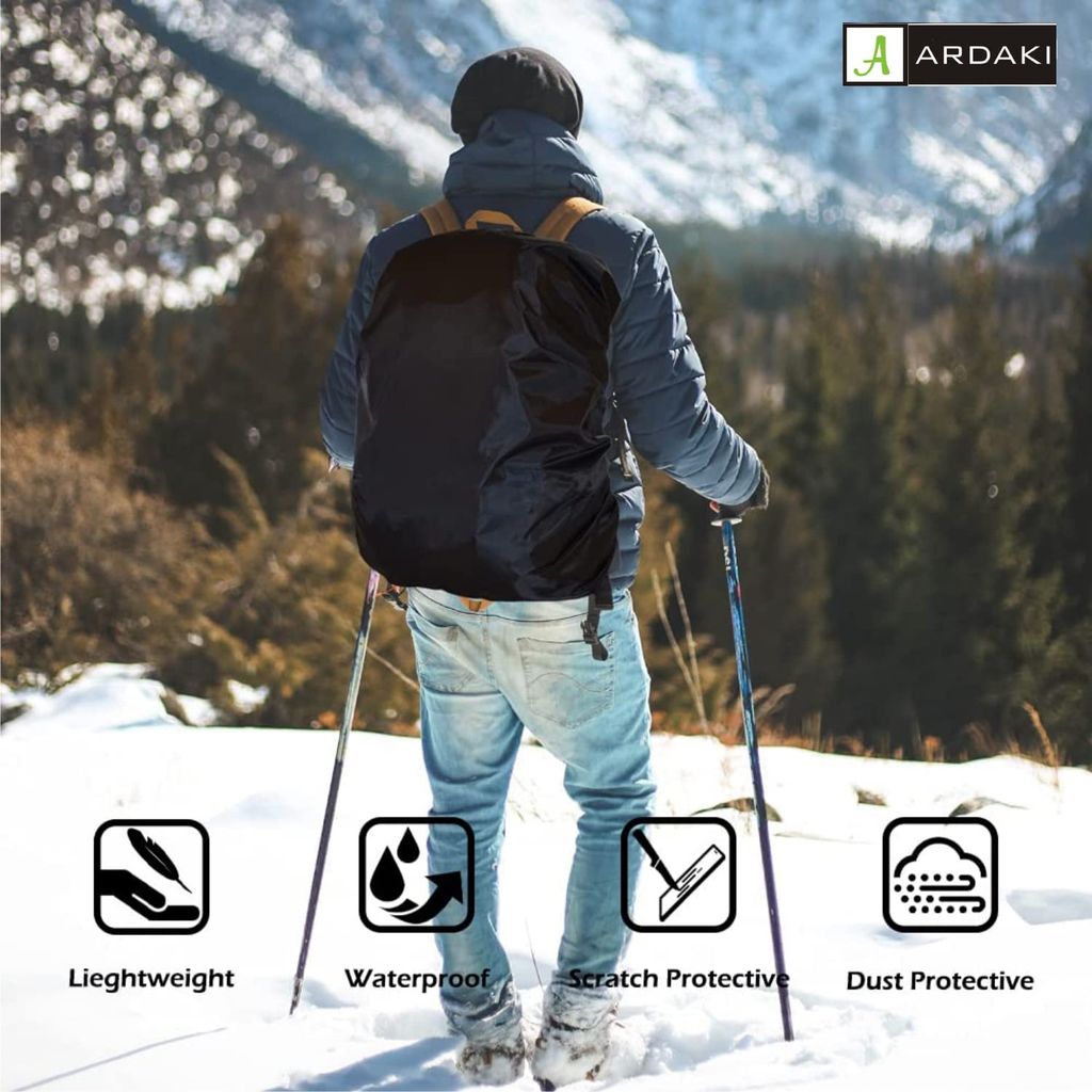 Bag Cover Waterproof Rain cover for Backpack Bags, Rainproof Dust proof Protector Elastic Adjustable for Trekking & Laptop, School Bag Cover, Luggage Bag Cover with Pouch Free Size Heavy