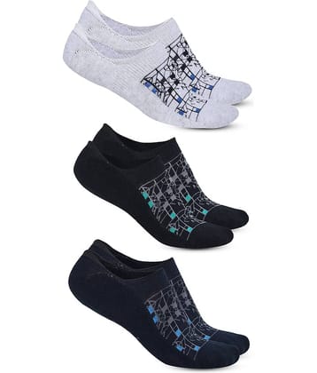 Dollar Cotton Blend Men's Self Design Multicolor No Show Socks ( Pack of 3 )