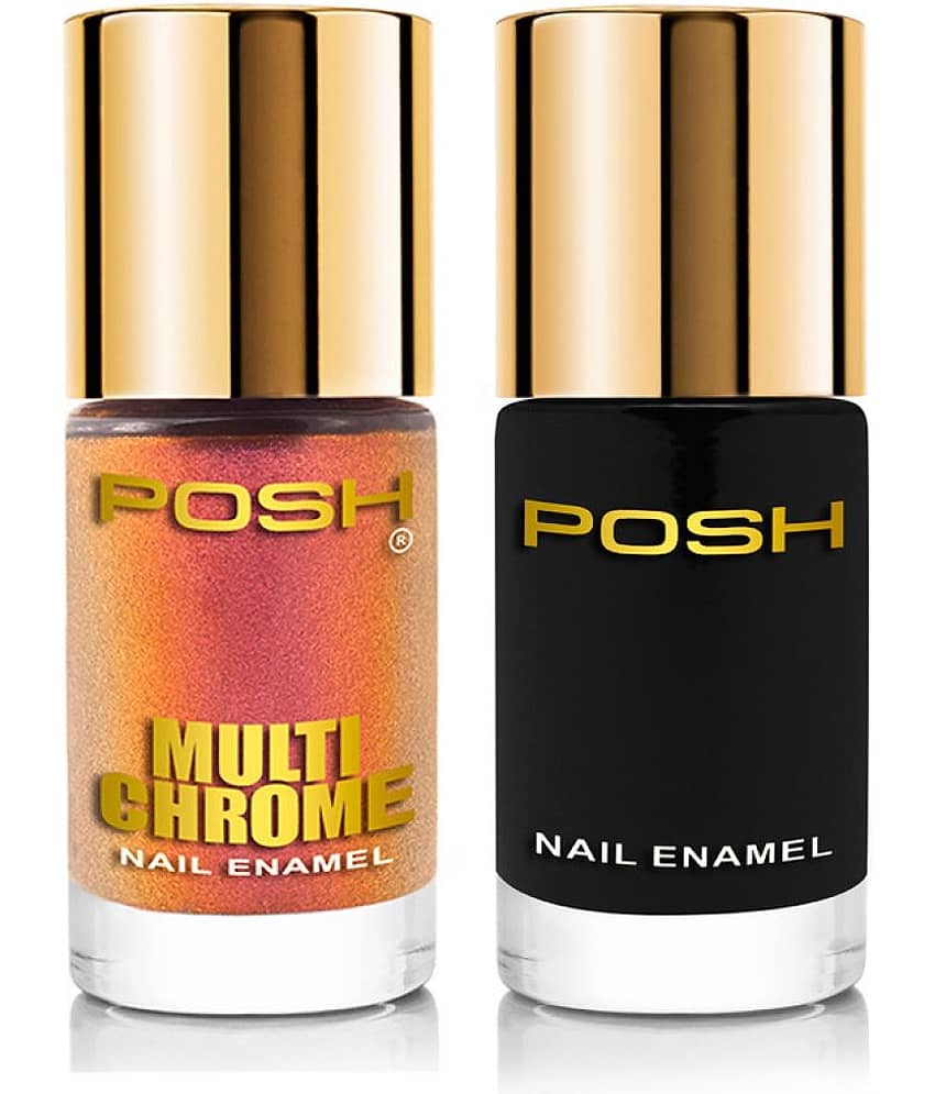 Posh - Multicolor Glossy Nail Polish ( Pack of 2 )
