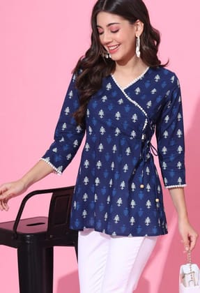 Indigo Wrap Top-XS / Indigo