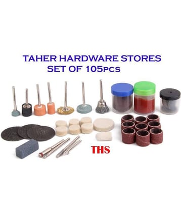TAHER HARDWARE Cutting Grinding Electric Polishing Engraving Drill Bits Rotary Set, Multicolour - 105PCS