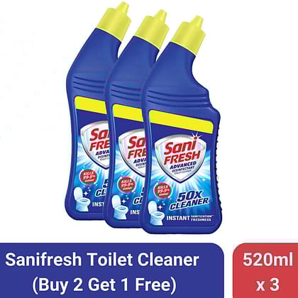 Sani Fresh Toilet Cleaner, Advanced Thicker Formulation, 520 Ml Each Pack of 3