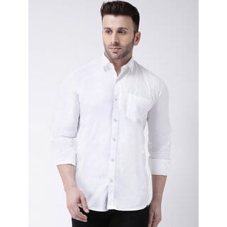 Baleshwar Men White Solid Casual Shirt (Pack of 1 )