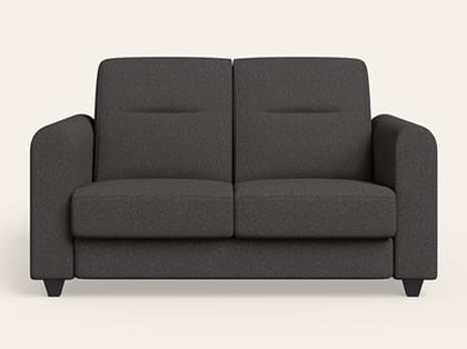 Aspire 2 Seater Fabric Sofa (1-Year Warranty, Solid Wood, Graphite Grey)