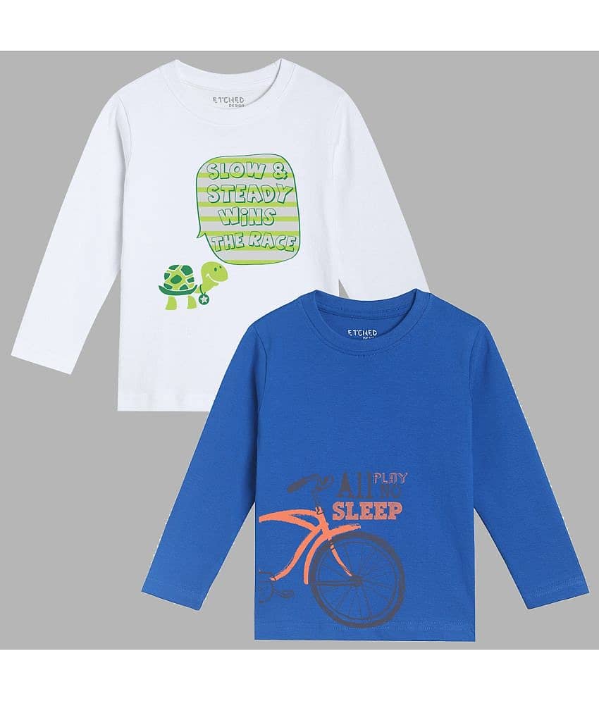ETCHED DESIGN Pack of 1 Boys Cotton T-Shirt ( Multicolor )