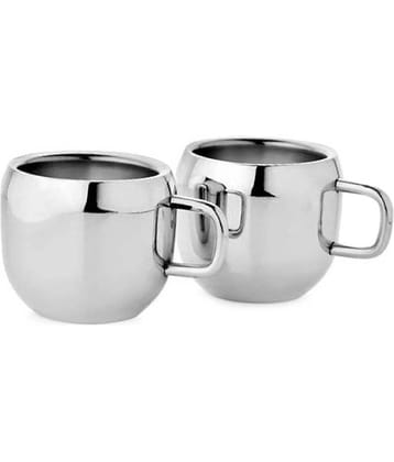 Dynore Steel Set of 2 Apple cups Tea Cup 2 Pcs 90 ml each ml