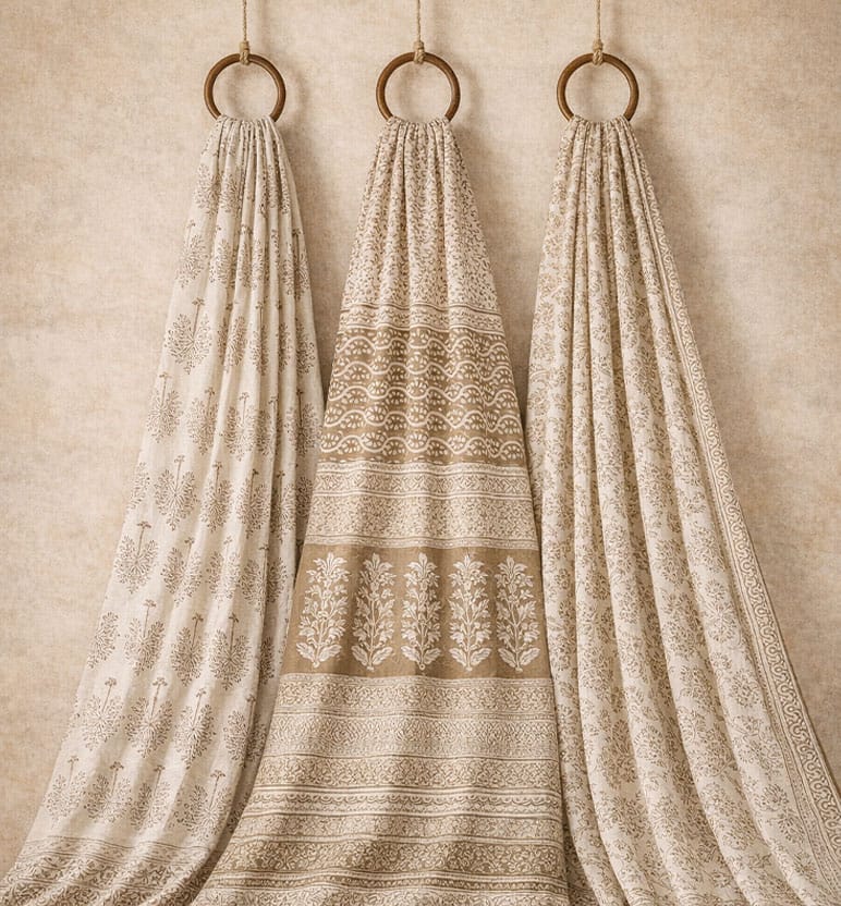 Hand Block Printed Bagh Cotton Suit – 3 Piece Unstitched