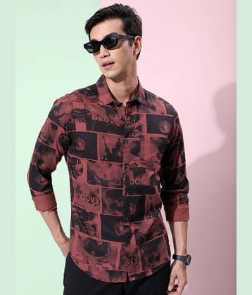 Ketch 100% Cotton Regular Fit Printed Full Sleeves Men's Casual Shirt - Maroon ( Pack of 1 )