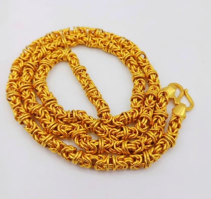 20 inches long 22k yellow gold handmade fabulous byzantine stylish chain necklace unisex gifting jewelry GCH001-20