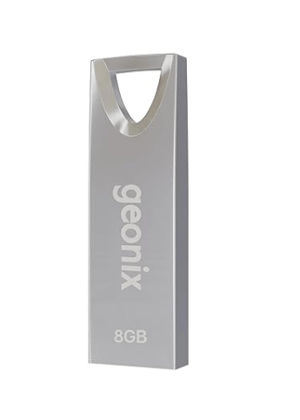 Geonix Pendrive I Silver I USB 2.0 I Keyring Design I Lightweight I Variant 8GB I 5 Years Warranty