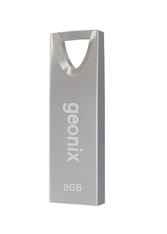 Geonix Pendrive I Silver I USB 2.0 I Keyring Design I Lightweight I Variant 8GB I 5 Years Warranty