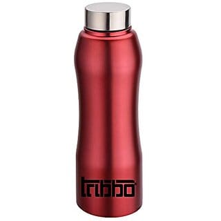 TRIBBO Stainless Steel Water Bottle 1 litre Water Bottles For Fridge School,Gym,Home,office,Boys   Girls Kids Leak Proof(REDSIPPER CAP SET OF 1 1000 ML Model-Curve)