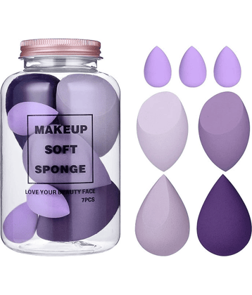 FaceJewel Makeup Sponge Blender Bottle, Wet Dry Dual Use Puff, Cosmetic Tool (Pack of 7)