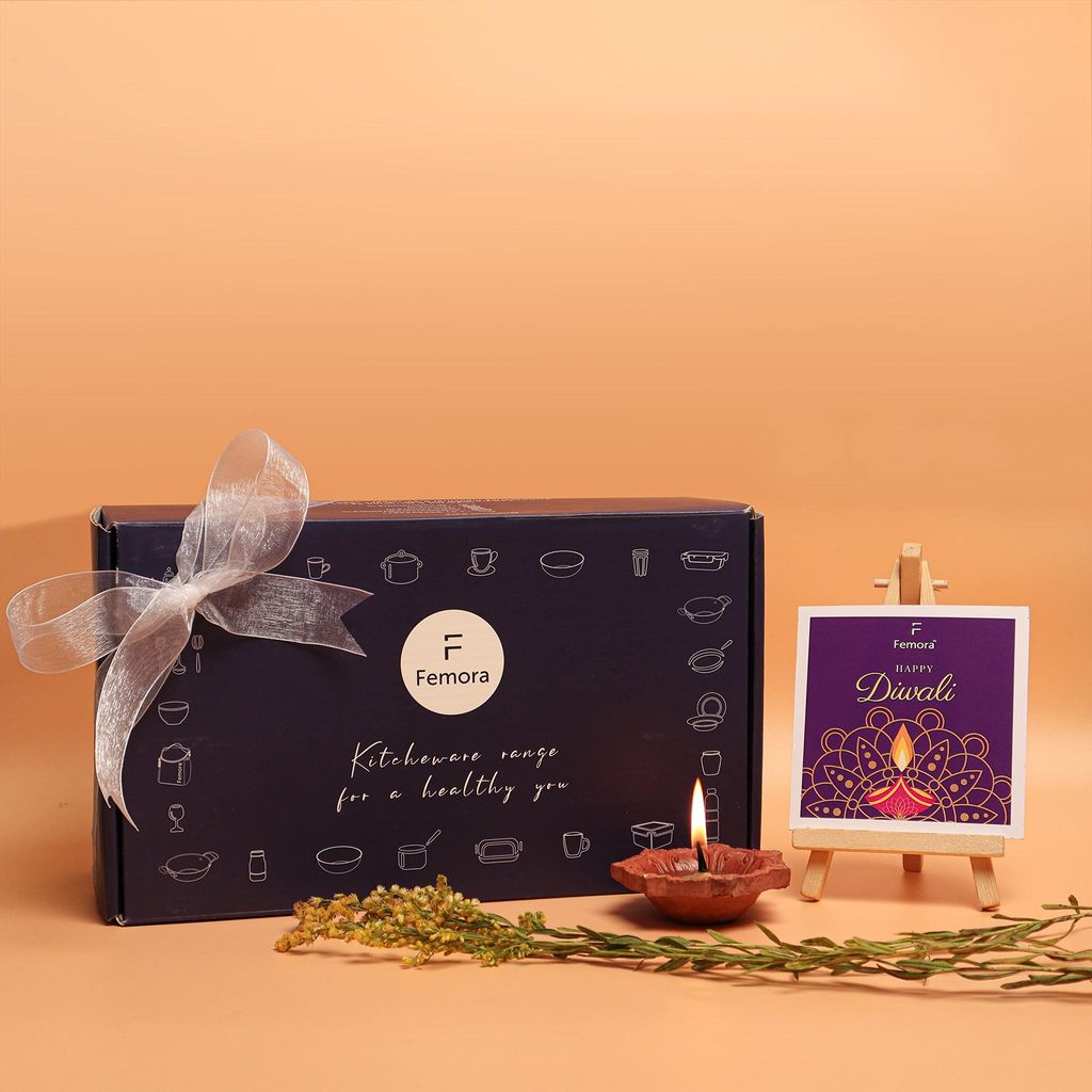 Femora Attractive Combo Gift Pack with Metallic Clear Glass Window Jar for Kitchen Storage, 700 ML, Pack of 2, Free Replacement of Lids