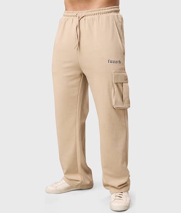 Fuaark Beige Cotton Blend Men's Sports Trackpants ( Pack of 1 )
