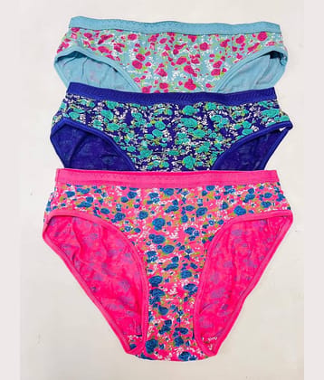 Ladyland Pack of 3 Cotton Hipster For Women ( Multi Color )