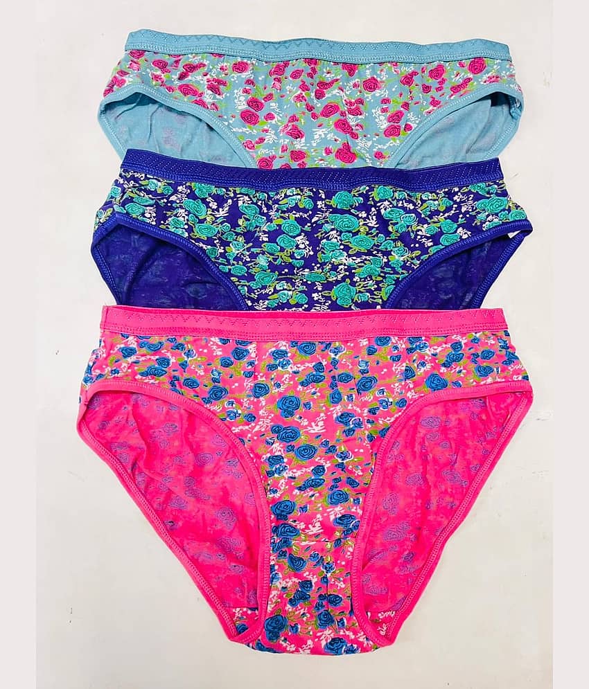 Ladyland Pack of 3 Cotton Hipster For Women ( Multi Color )