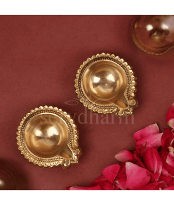 ServDharm Brass Table Diya - Pack of 2 ServDharm Brass Table Diya - Pack of 2