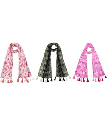 stolevilla Multi Poly Cotton Yarn Stoles ( Pack of 3 )