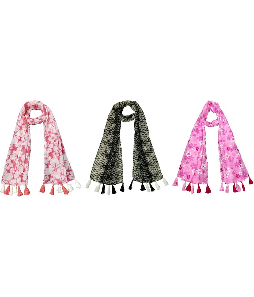 stolevilla Multi Poly Cotton Yarn Stoles ( Pack of 3 )