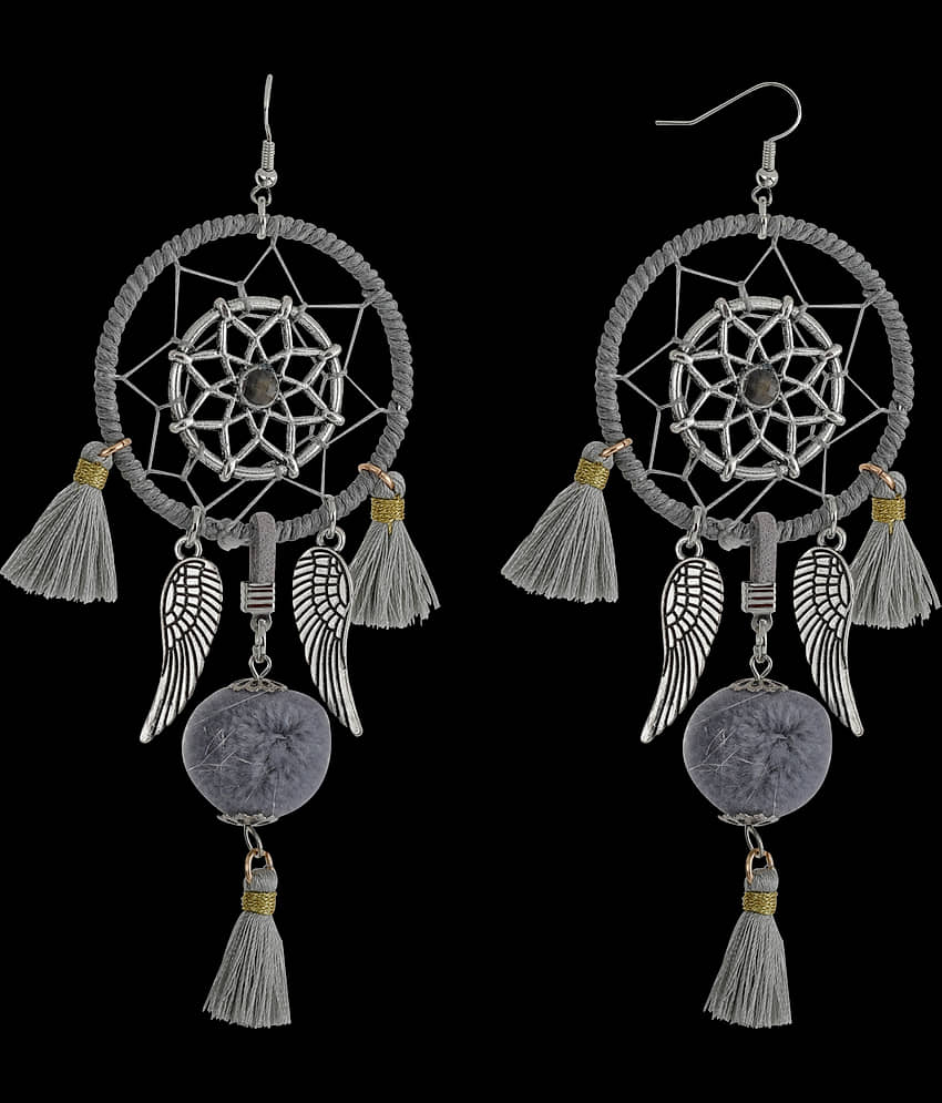 SILVER SHINE  Grey Colour Unique Western Partywear Designer Earring For Girls and Women Jewellery
