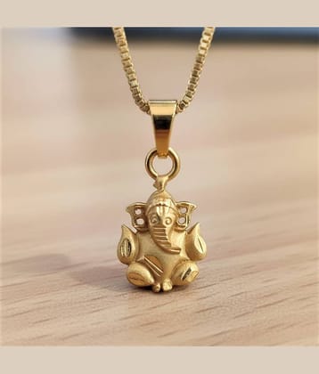 Charms Gold Religious Pendant With Chain ( Pack of 1 )