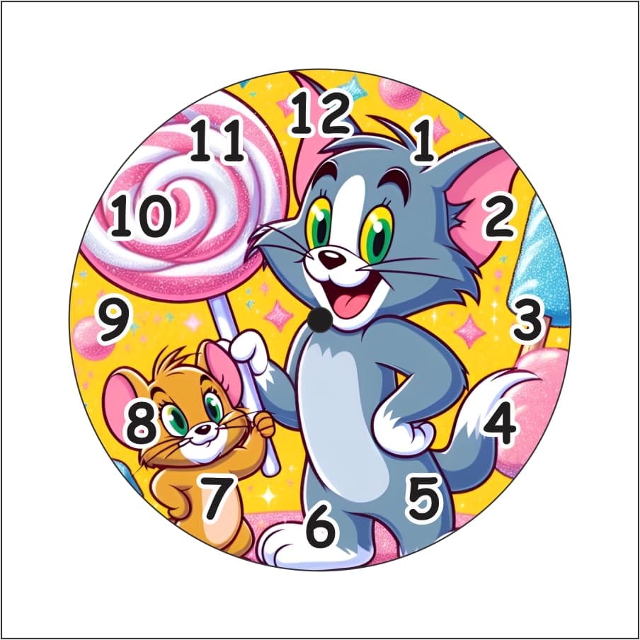 The Magical Gifts Tom and Jerry Wall Clock for Kids Cartoon Clock Personalized Room Decor Gift for Birthdays Children Toddlers Boys & Girls Room (8 INCH)