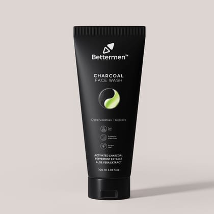 Bettermen Activated Charcoal Face Wash 100mL