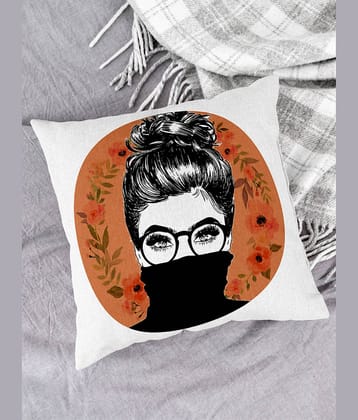 Houzzcode - Water Repellent Orange Polyester Pillow Covers 40x40x3 ( Pack of 1 )