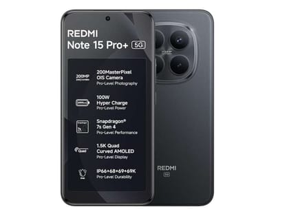 Redmi Note 15 Pro+ 5G Smartphone, 12GB RAM, 256GB Storage - Carbon Black