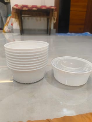 30 Piece, White small container. 250ml