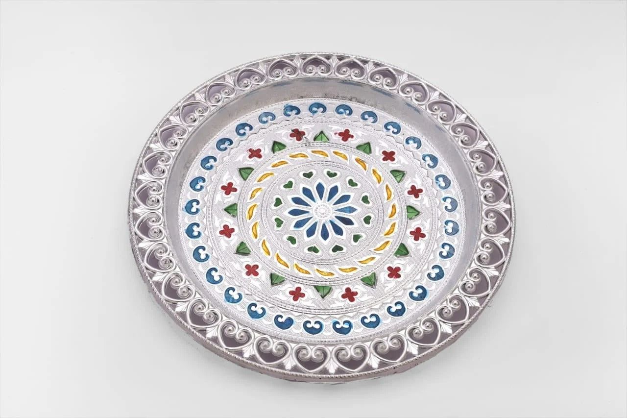 Silver Plated Pooja Thali – Festive & Worship Decor | Indo Glow