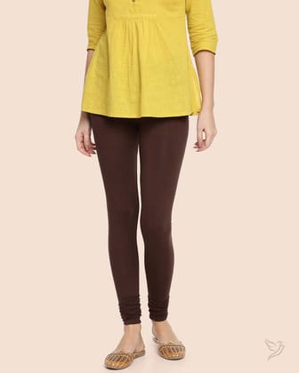 Viscose Churidar Legging - Dark Chocolate-S / Dark Chocolate