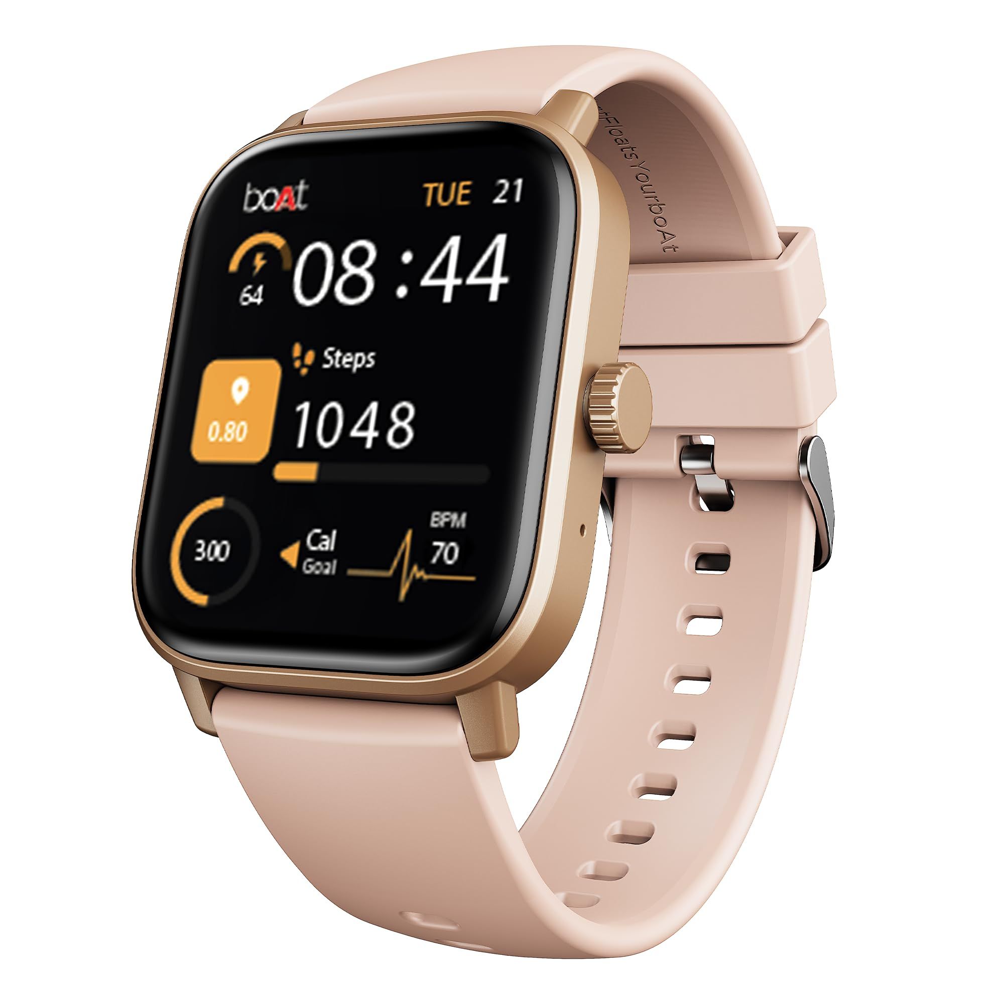 boAt Wave Call 3 Smartwatch 1.83 HD Display with Animated Watch Faces; BT Calling, Functional Crown, Multiple Sports Modes, IP68, HR, SpO2 Monitor, Smart Watches for Men & Women (Spring Blossom) boAt Wave Call 3 Smartwatch 1.83 HD Display with Animated W