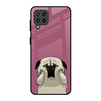 Funny Pug Face Glass Case For Samsung Galaxy F22