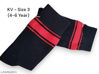 kendriya vidyalaya(KV) School Lycra Cotton Socks - Pack of 2 (4-6 year)