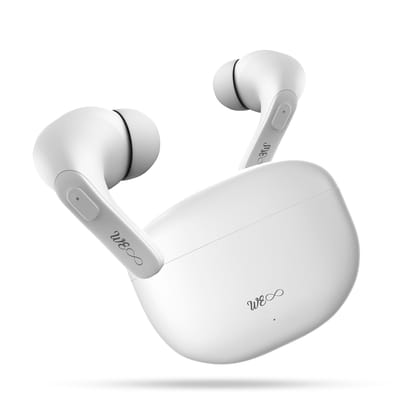 Walta Elite We-Dome TWS Earbuds with Mic,Upto 25dB ENC 10mm Dynamic Titanium Drivers, Playback: Upto 24hr case, 4-Mic Design, IPx4 Rating, Fast Charging- White
