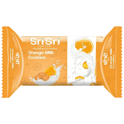 Sri Sri Tattva Orange Milk Cookies - Teatime Snack, Baked, 50 g
