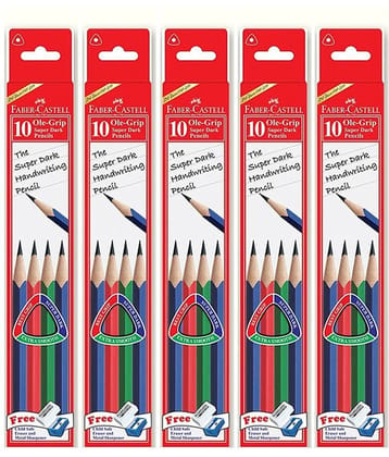 Faber-Castell ole Grip Super Dark Pencils set of 10 (Pack of 6)