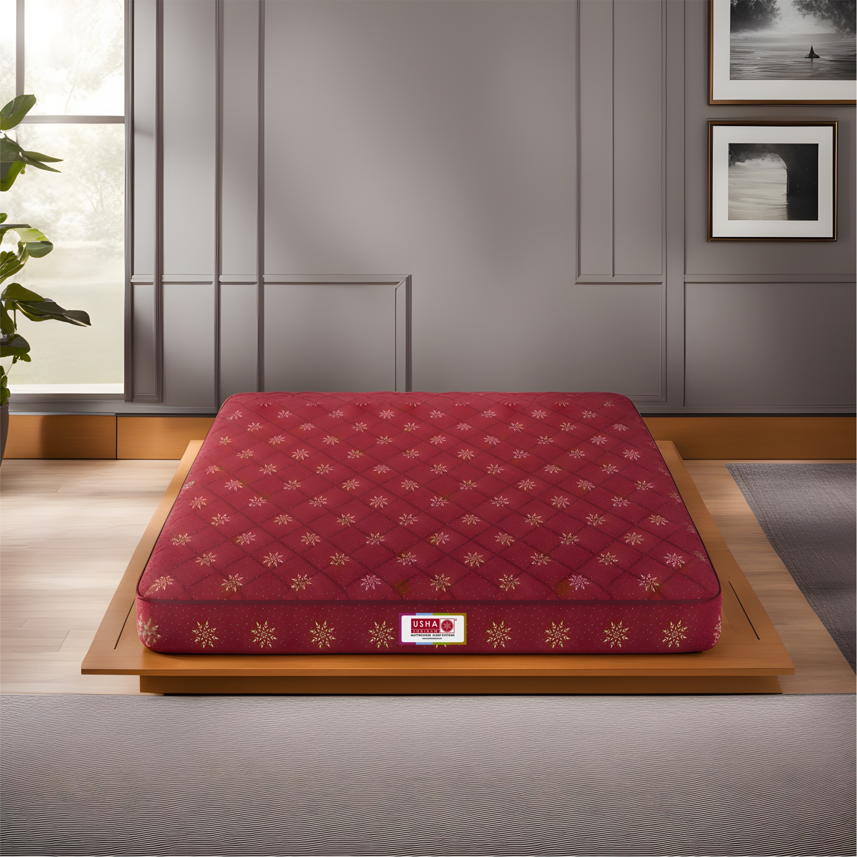 Usha Shriram Resteria Golden Fibre Tech. 6 inch Queen Coir Mattress  (L x W: 72 inch x 60 inch)