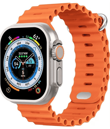 T800 Ultra Biggest Display Smart Watch with Bluetooth Calling Smart (ORENGE Strap, Free Size) Watch Wireless Magnetic Charger Fitness Hd Display Smartwatch