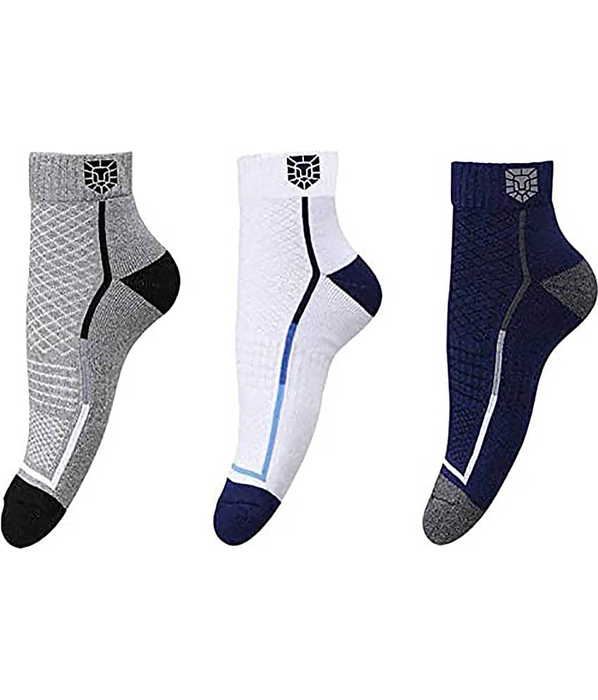 Broen Pack of 3 Men's Cotton Ankle Length Socks ( Multicolor )