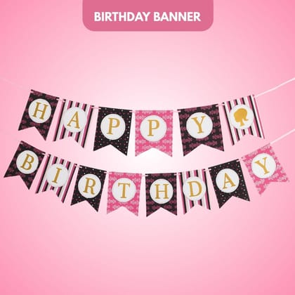Black & Pink Birthday Banner Black & Pink Birthday Banner