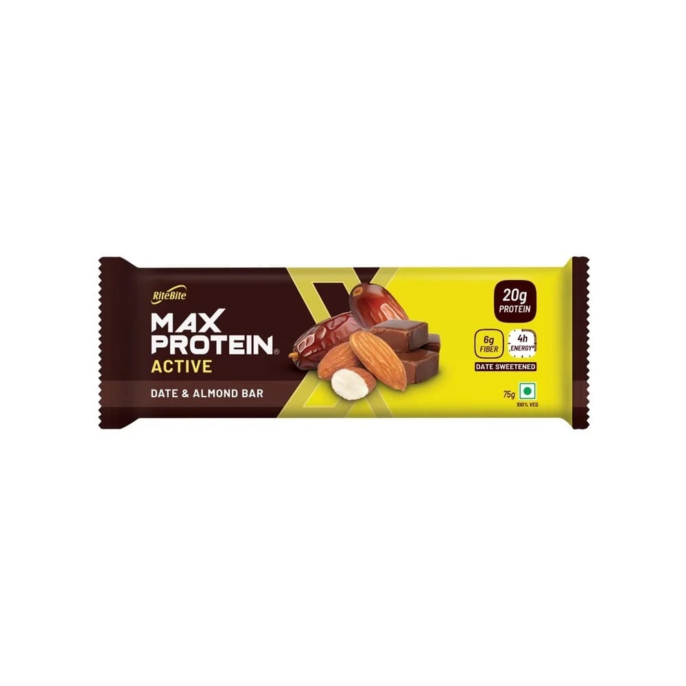 RiteBite Max Protein Date & Almond 10 g Protein Bar 50gm