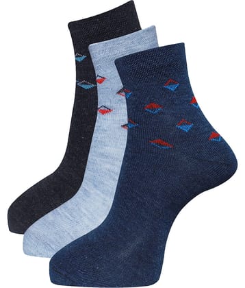 Dollar - Woollen Men's Self Design Multicolor Ankle Length Socks ( Pack of 3 )