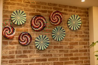 Designed Tigergrass Wall Hanging Coaster (Set of 7)