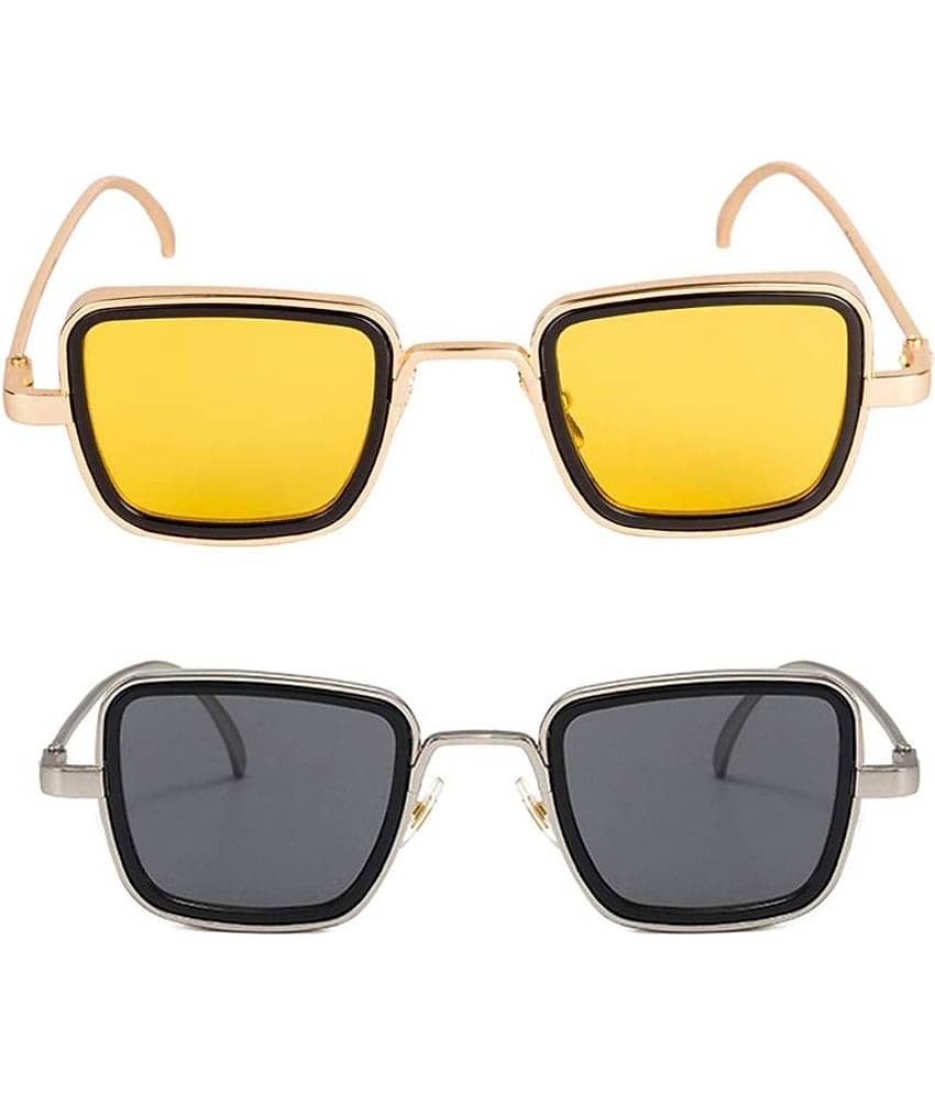 Kanny Devis - Gold Square Sunglasses ( Pack of 2 )