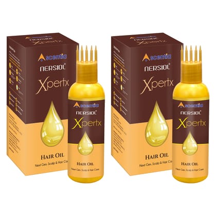 Nersiol Xpertx Hair Oil enriched with Bhringraj, Rosemary, Kalonji for Hair Fall Control, Hair Growth, Grey Hair, Scalp & Dandruff Care for Soft Smooth Shiny Nourished Hair for Men and Women 100 ml. Pack of 2 (200 ml.)