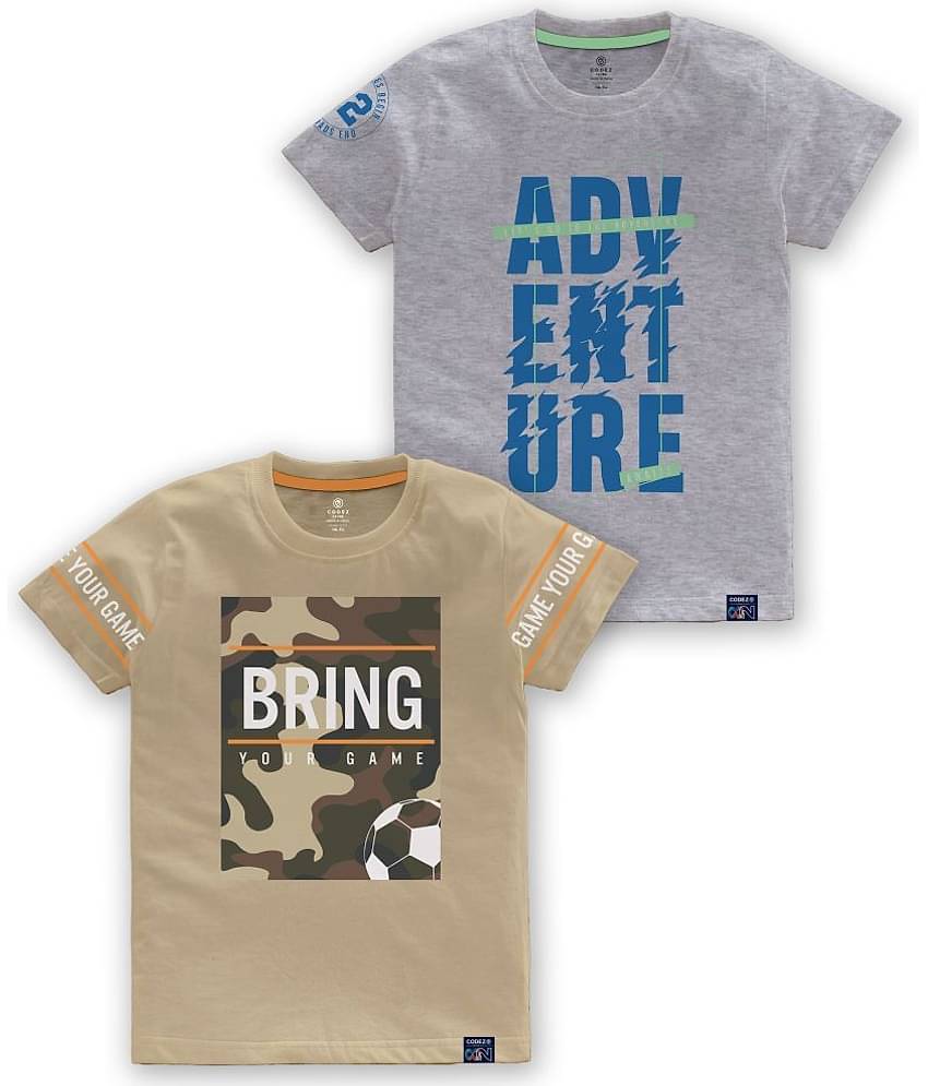 CODEZ Pack of 1 Boys Cotton Blend T-Shirt ( Multi Color )